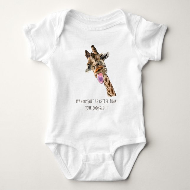 Body Para Bebé Gracioso Giraffe Baby Bodysuit - Personalizado Tex (Anverso)