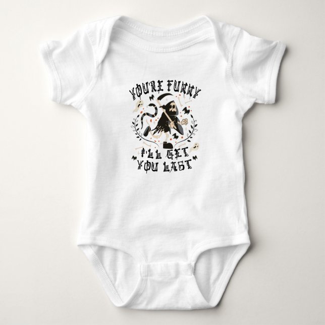 Body Para Bebé Gracioso Grim Reaper Skeleton Halloween (Anverso)
