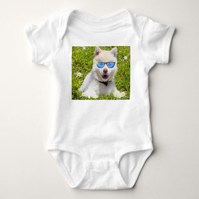 Body Para Bebé Gracioso Husky Puppy (Anverso)