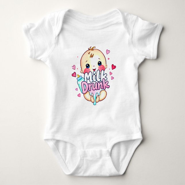 Body Para Bebé Gracioso lindo "Leche borracha" (Anverso)