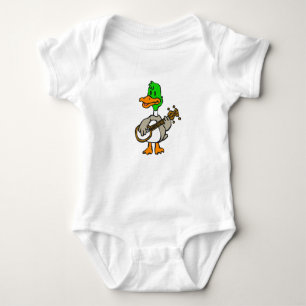 Body Para Bebé Gracioso pato tocando banjo   elegir color de fond
