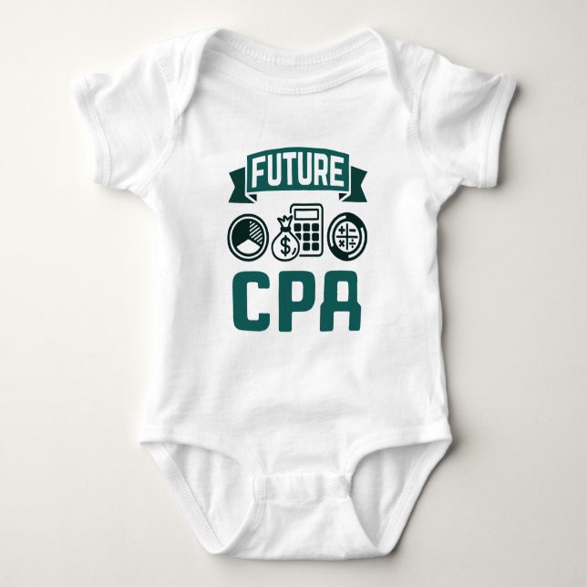 Body Para Bebé Graduación de contabilidad futura de la CPA (Anverso)