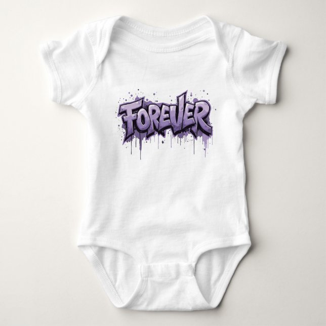 Body Para Bebé Graffiti Lavender Infinity "FOREVER" (Anverso)