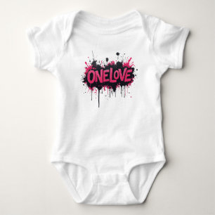 Body Para Bebé Graffiti Rosa caliente "ONELOVE"