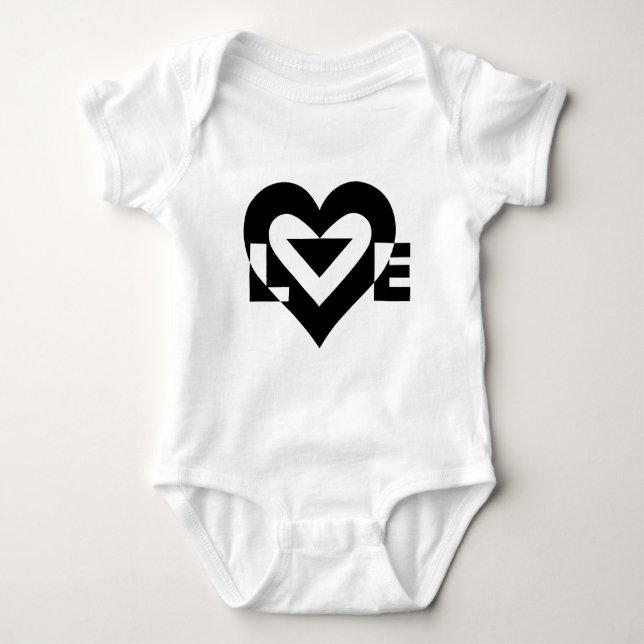 Body Para Bebé Gráfica de amor de Guay, negro (Anverso)