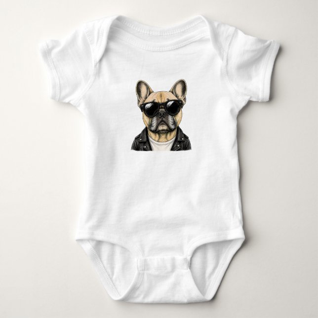 Body Para Bebé Gráfico de perro cool Bulldog Francés (Anverso)