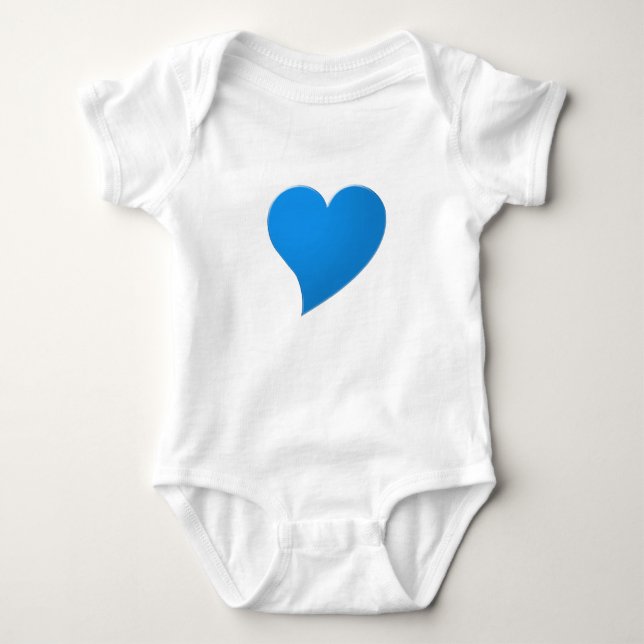 Body Para Bebé Gran corazón azul, amor, blanco (Anverso)