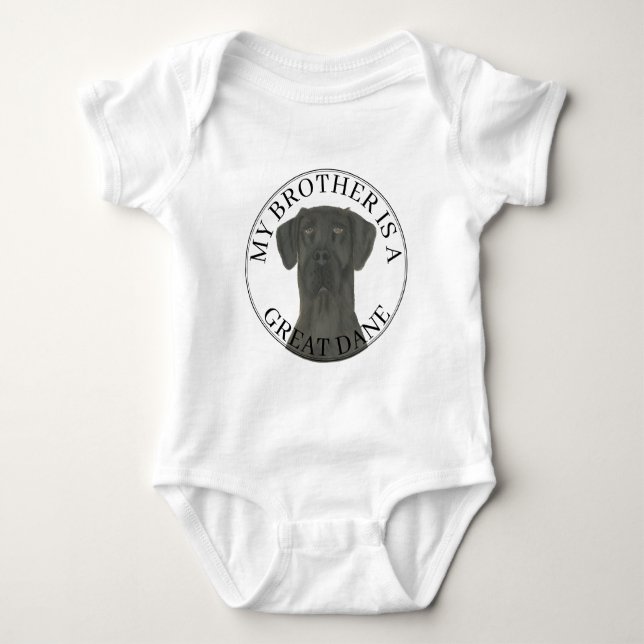Body Para Bebé Gran danés negro personalizado (Anverso)