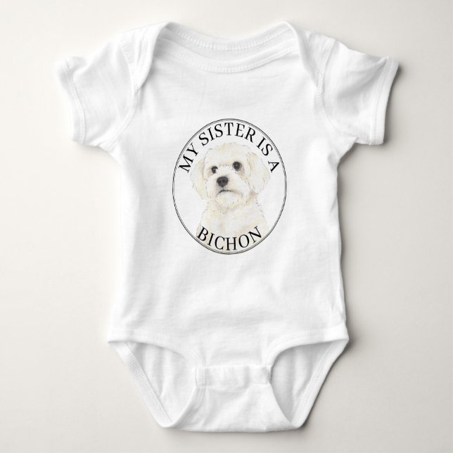 Body Para Bebé Gran Hermana de Bichon (Anverso)