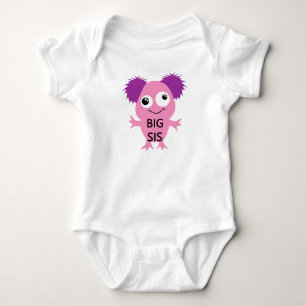 Body Para Bebé Gran Hermana de Monstruo Rosa