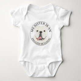 Body Para Bebé Gran Hermana del Bulldog inglés blanco personaliza