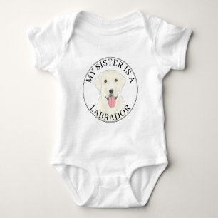 Body Para Bebé Gran Hermana del perro Labrador Blanco