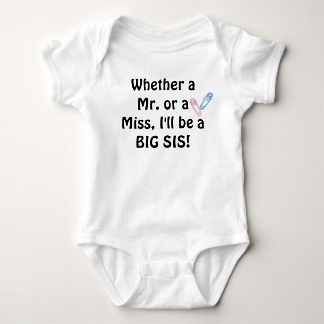 Body Para Bebé Gran Hermana Tee Shirt (Anverso)