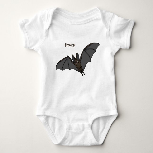 Body Para Bebé Gran ilustracion de personalizado de murciélagos v (Anverso)