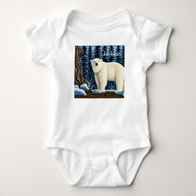 Body Para Bebé Gran Oso Blanco Del Norte (Anverso)