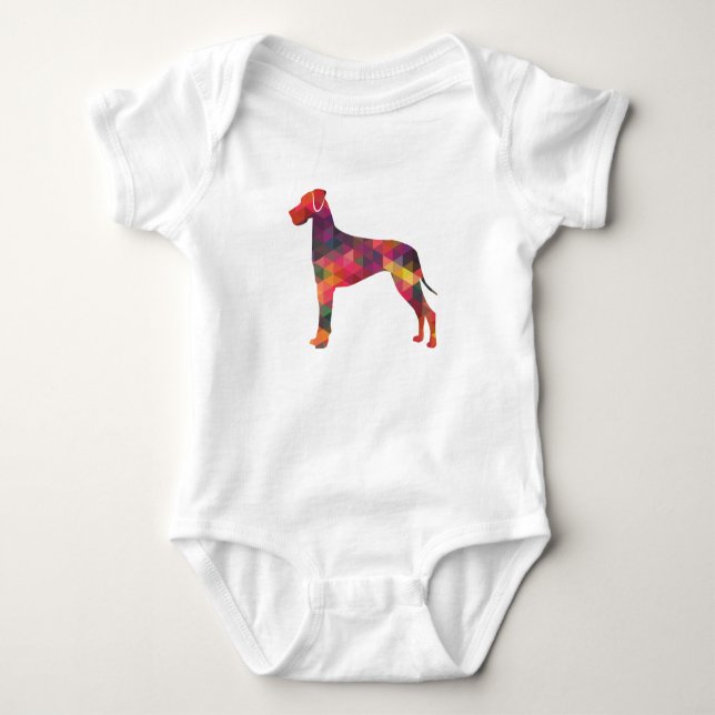Body Para Bebé Gran patrón geométrico de perro dane Multi (Anverso)
