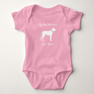 Body Para Bebé Gran perro dane Chica rosa de porcino Baby Shower