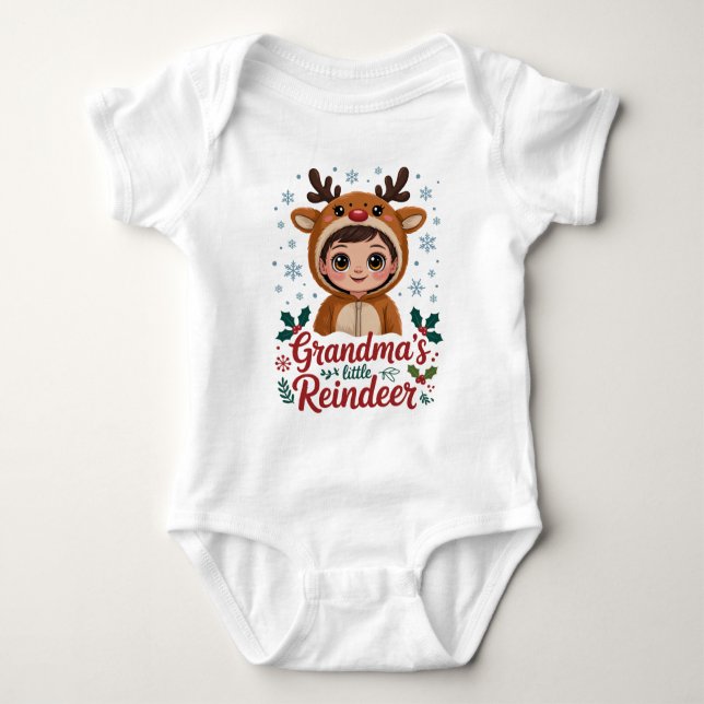 Body Para Bebé Grandma's Little Reindeer Christmas Gifts (Anverso)