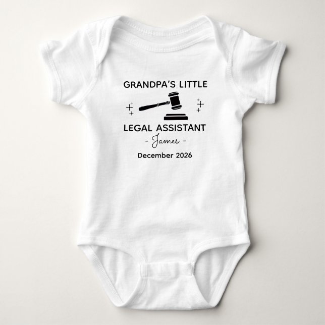 Body Para Bebé Grandpa’s Little Legal Assistant - Lawyer (Anverso)