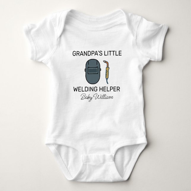 Body Para Bebé Grandpa’s Little Welding Helper - Cute Welder (Anverso)