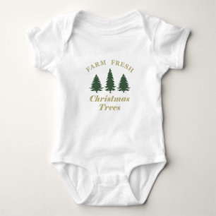 Body Para Bebé Granja fresca y alegre navidad pinos