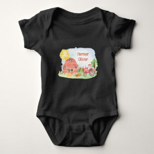 Body Para Bebé Granjero Pequeño Lindo con Primer Nombre