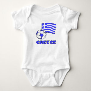 Body Para Bebé Grecia con bandera griega y balón de fútbol