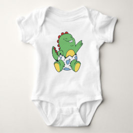 Body Para Bebé Green Baby Dinosaur Hatching from Egg