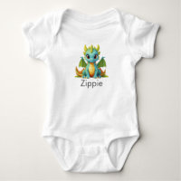 Green Blue Baby Dragon Fantasy Art Bodysuit