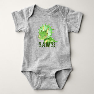 Body Para Bebé Green Dinosaur Baby Bodysuit