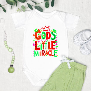 Body Para Bebé Green Playful "El pequeño milagro de Dios"