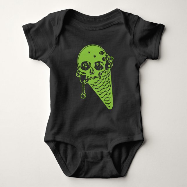 Body Para Bebé Green Poison Ice Cream Cone Baby Bodysuit (Anverso)
