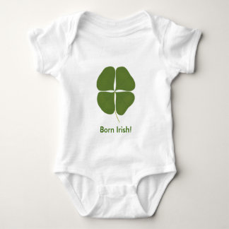 Body Para Bebé Green Shamrock, Born Irish Saint Patricks Day Tee