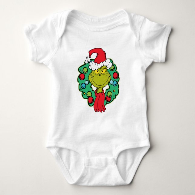 Body Para Bebé Grinch | Corona de Navidad (Anverso)