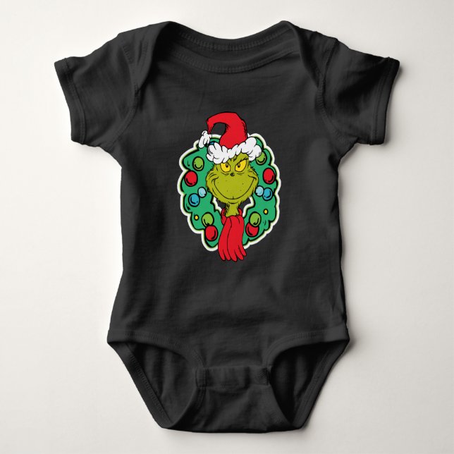 Body Para Bebé Grinch | Corona de Navidad (Anverso)