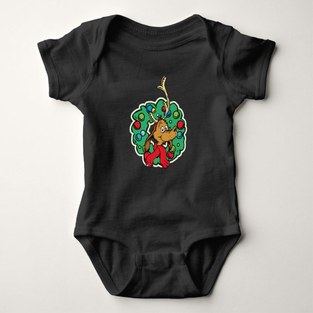 Body Para Bebé Grinch | Corona de Navidad Max (Anverso)
