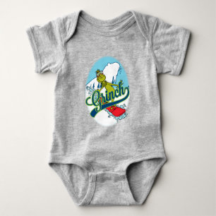 Body Para Bebé Grinch en snowboard