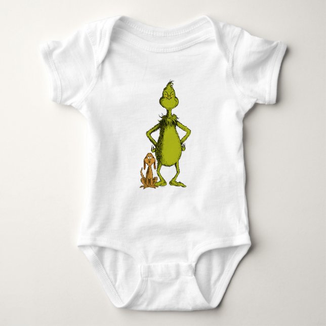 Body Para Bebé Grinch | Max y postura de Grinch (Anverso)