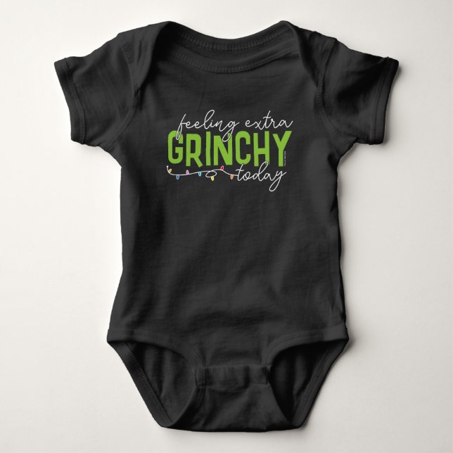 Body Para Bebé Grinch | Me siento extra gruñón hoy (Anverso)