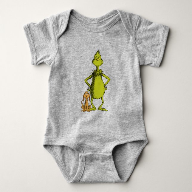 Body Para Bebé Grinch | Postura de Max y Grinch (Anverso)