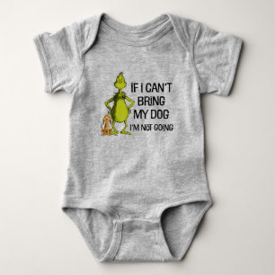Body Para Bebé Grinch Si No Puedo Traer A Mi Perro No Vengo