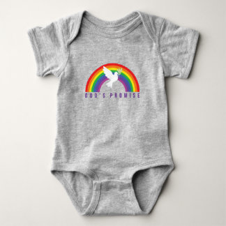 Body Para Bebé Gris bebé tee la promesa del arcoiris con paloma
