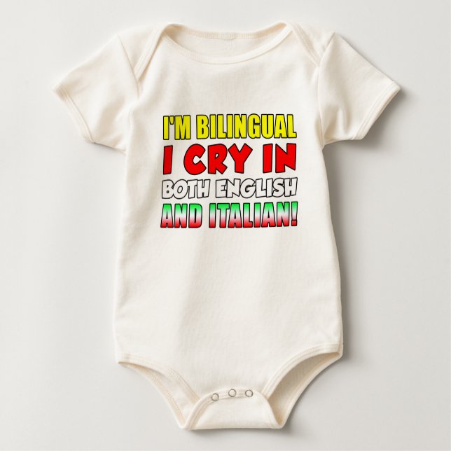Body Para Bebé Grito bilingüe en italiano (Anverso)
