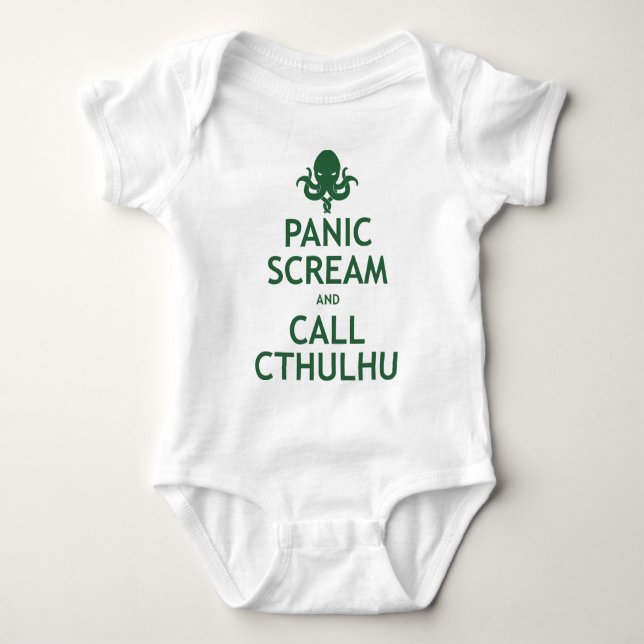Body Para Bebé Grito y llamada Cthulhu del pánico (Anverso)