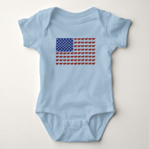Body Para Bebé Grizzly Bear - Bandera de Estados Unidos