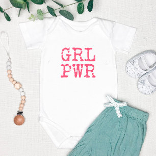 Body Para Bebé GRL PWR (poder de chicas) - Rosa Caliente Lindo