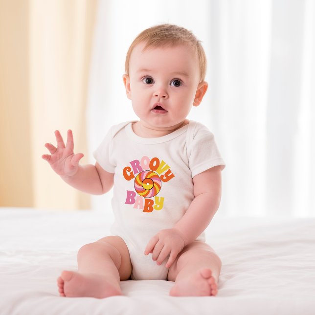 Body Para Bebé Groovy Baby Retro Baby Bodysuit (Subido por el creador)