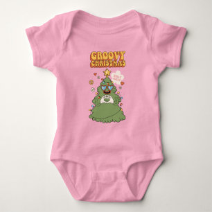 Body Para Bebé Groovy Christmas Tree - Holly Jolly Vibes