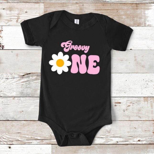 Body Para Bebé Groovy ONE Daisy 1st First Birthday (Subido por el creador)
