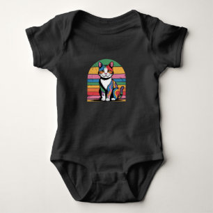 Body Para Bebé Groovy Psychedelic Cat Retro Baby T-Shirt